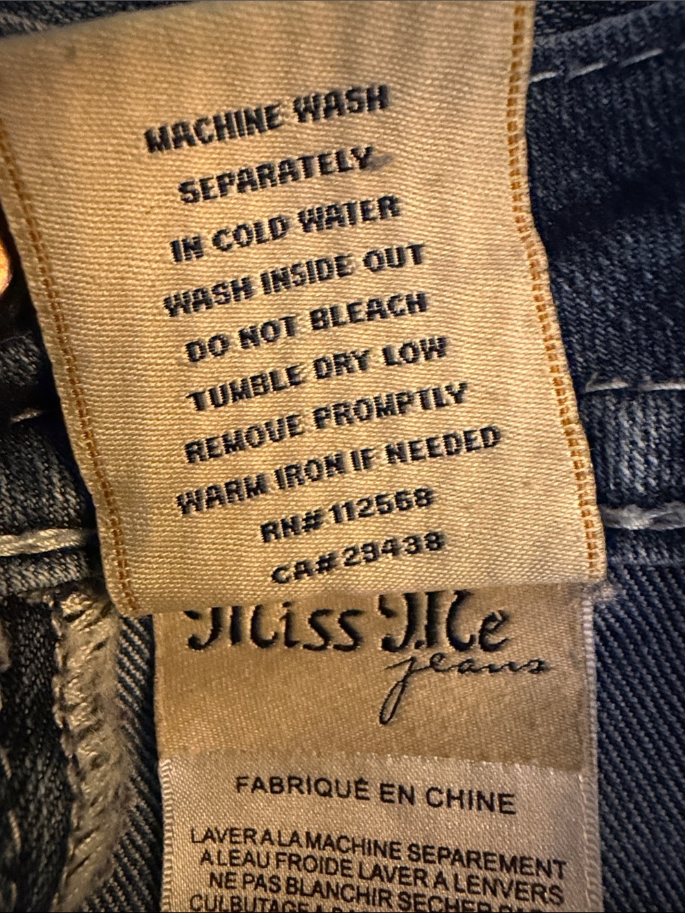 Miss Me Embellished Light Blue Boot Cut Jeans with a 34 length - Picture 9 of 10